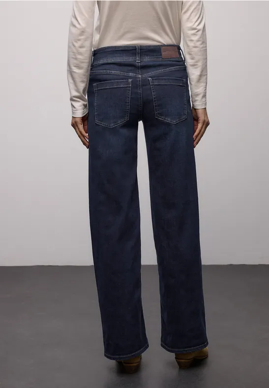 Wide Leg Jeans Deep blue soft washed