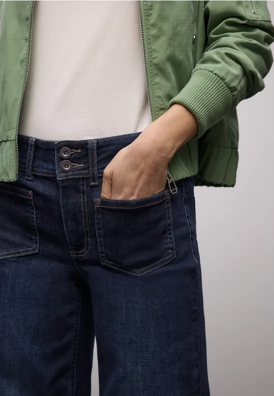 Wide Leg Jeans Deep blue soft washed