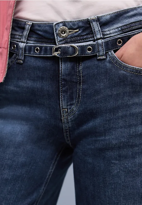 Wide Legs Jeans Medium Blue Soft washed