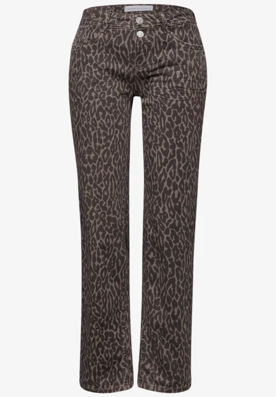 Straight Leg Jeans Leo Print washed