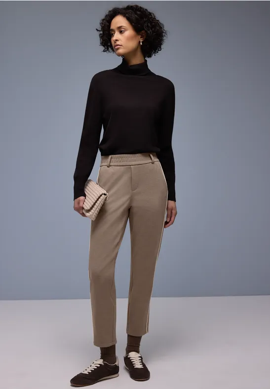 Hose mit Tape-Detail light terra mocha