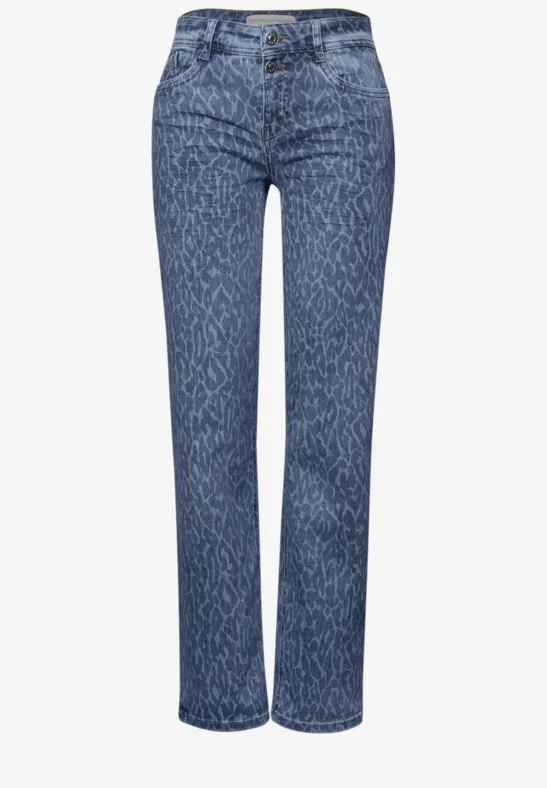 Straight Leg Jeans Mid Blue Leo Laser