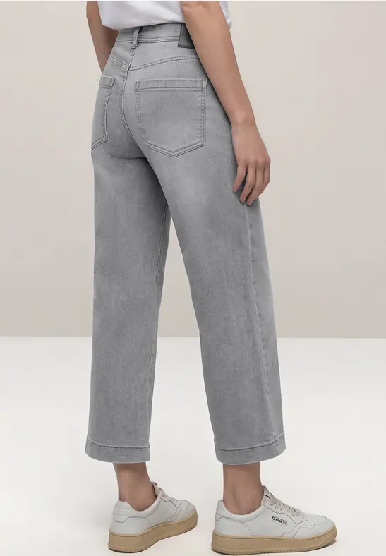 High Waist Wide Leg Jeans im Loose Fit light grey wash