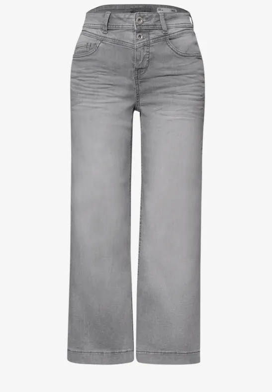 High Waist Wide Leg Jeans im Loose Fit light grey wash