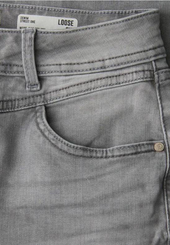 High Waist Wide Leg Jeans im Loose Fit light grey wash