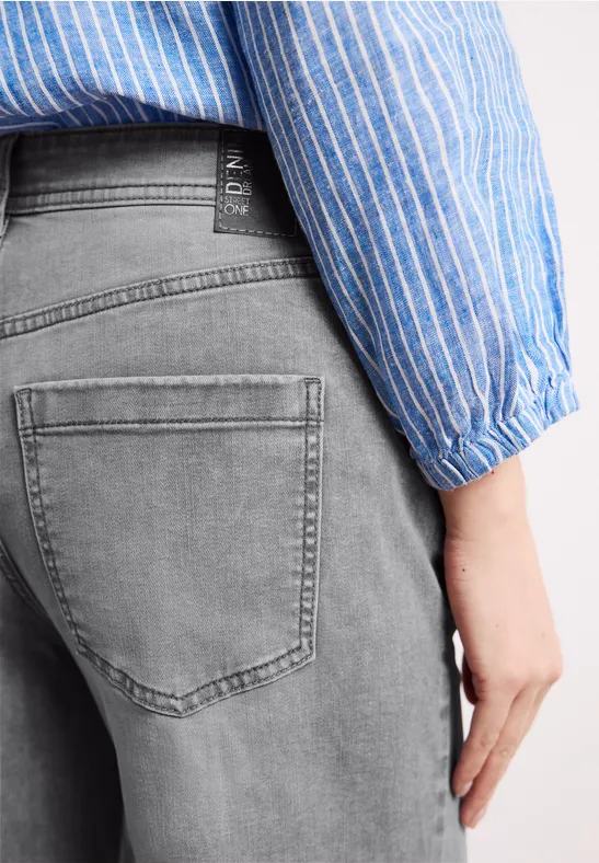 High Waist Wide Leg Jeans im Loose Fit light grey wash