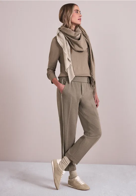 Broek met smalle pijpen light terra mocha