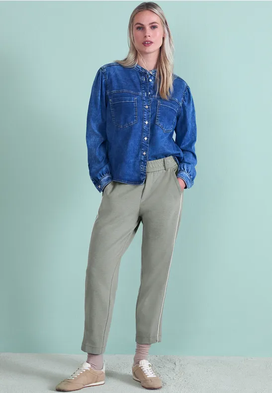 Broek met smalle pijpen dark mint green