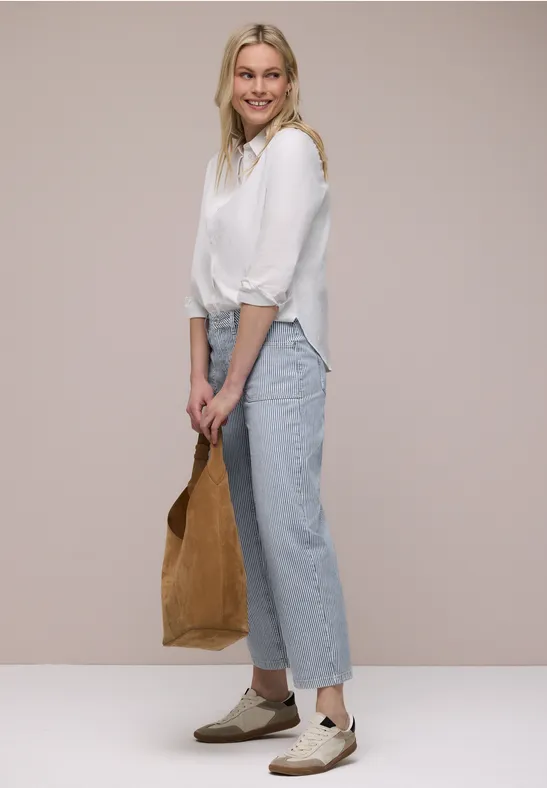 Jeans Straight Legs indigo striped wash