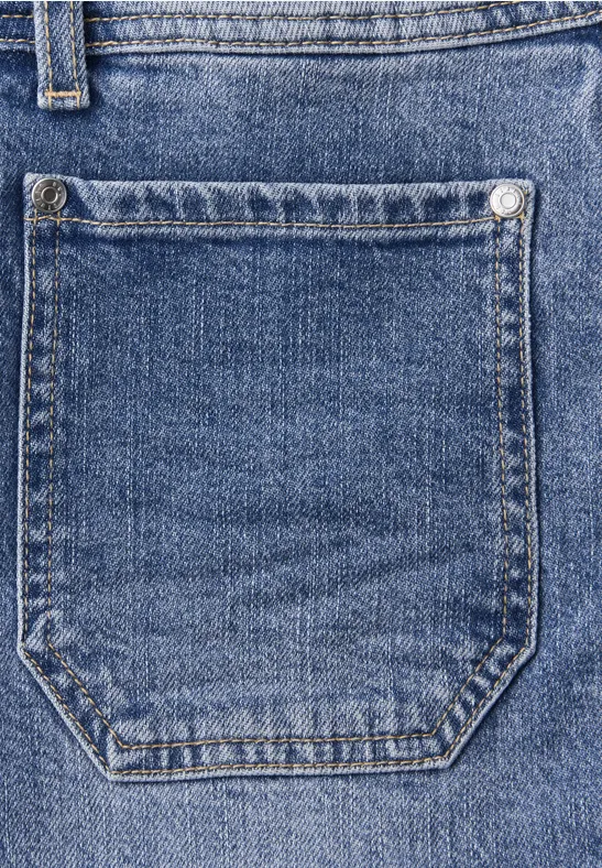 Jeans avec détail d'ourlet mid blue washed