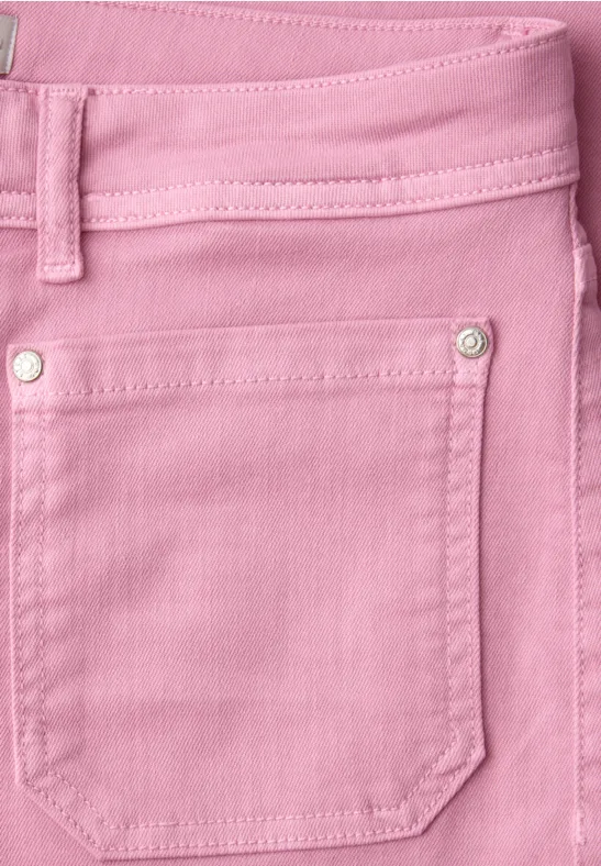 Jeans Straight Legs avec détail d'ourlet pink washed
