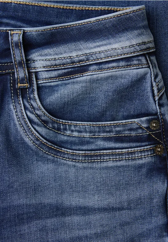 Jeans im Destroyed Look indigo random washed