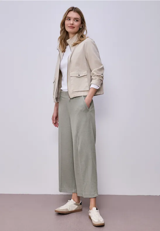 High Waist Wide Leg Hose im Casual Fit dark mint green