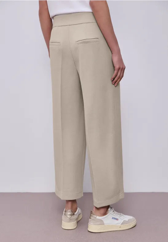 High Waist Wide Leg Hose im Casual Fit cobble stone