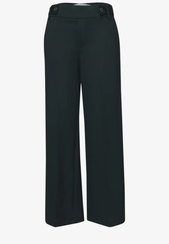 Wide Leg Hose mit Knopfdetail pine grove green