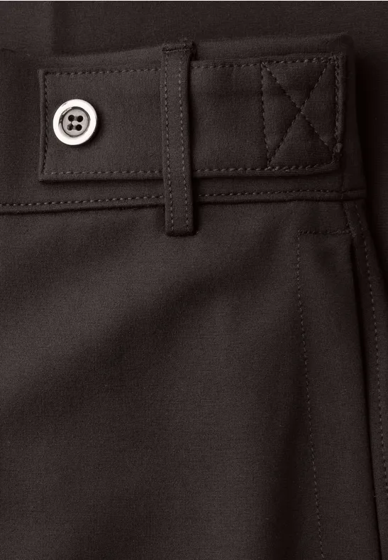 Wide Leg Hose mit Knopfdetail espresso brown