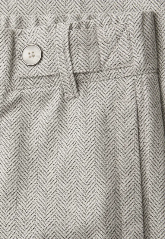 High Waist Wide Leg Hose mit Knopfdetail smoke beige