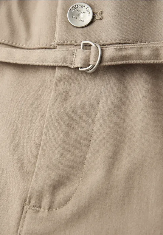Straight Leg Hose mit Gürteldetail safari beige