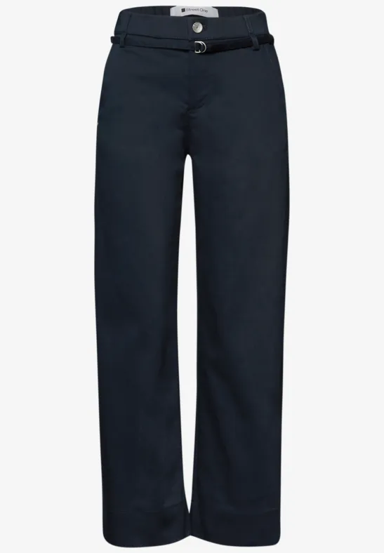 Straight Leg Hose mit Gürteldetail shadowed navy