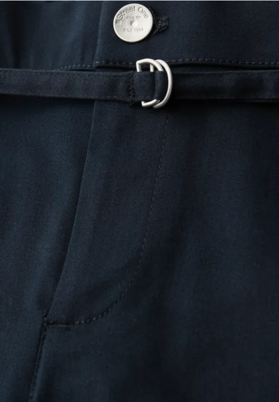 Straight Leg Hose mit Gürteldetail shadowed navy