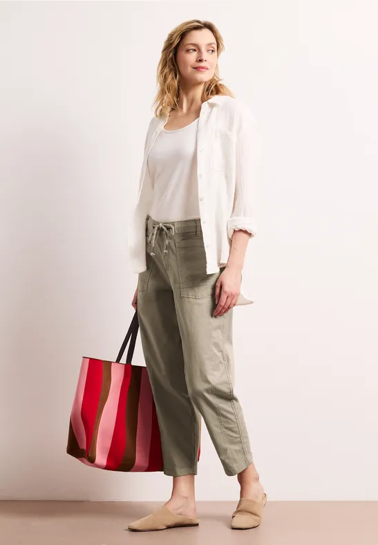 Tapered Leg Hose aus Twill-Ware safari beige