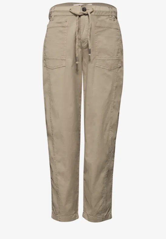 Tapered Leg Hose aus Twill-Ware safari beige