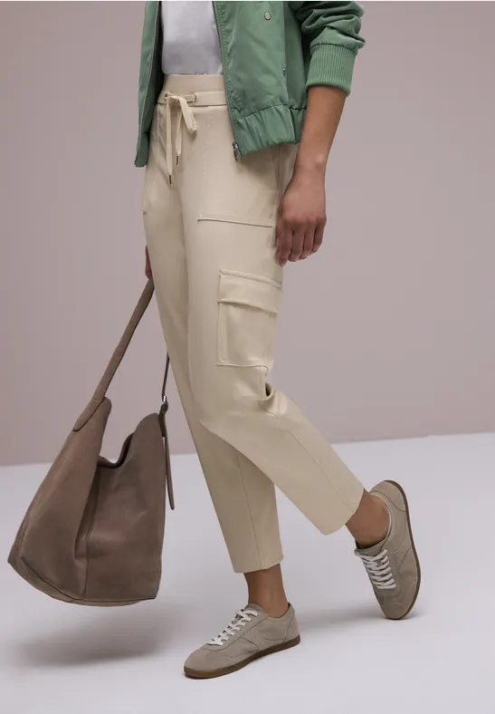 Cargo broek smoke beige