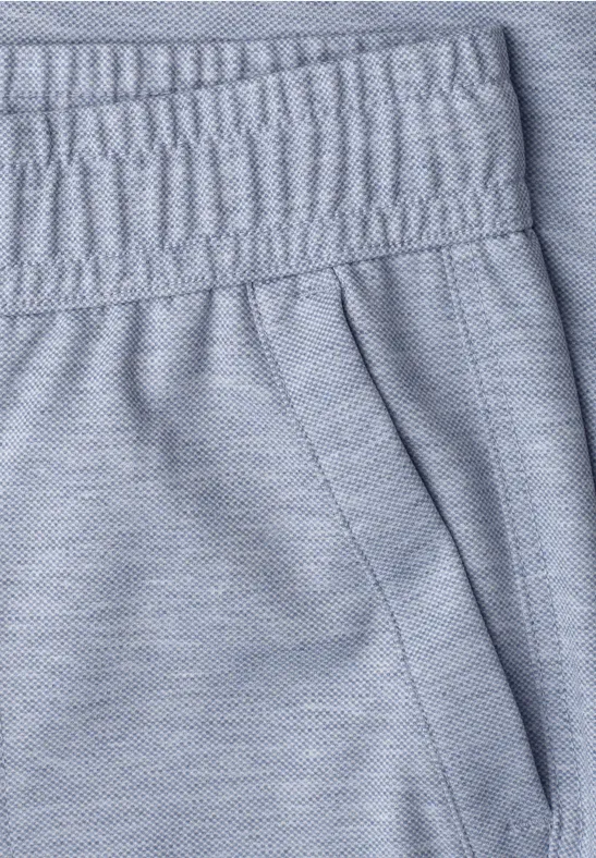 Mid Waist Slim Leg Hose mit Elastikbund country blue mel.