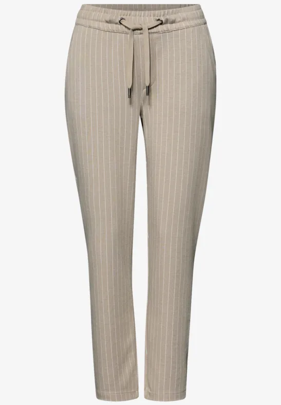 Straight Leg Hose mit Streifen safari beige