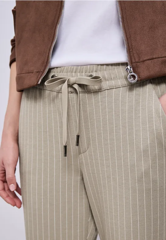 Straight Leg Hose mit Streifen safari beige