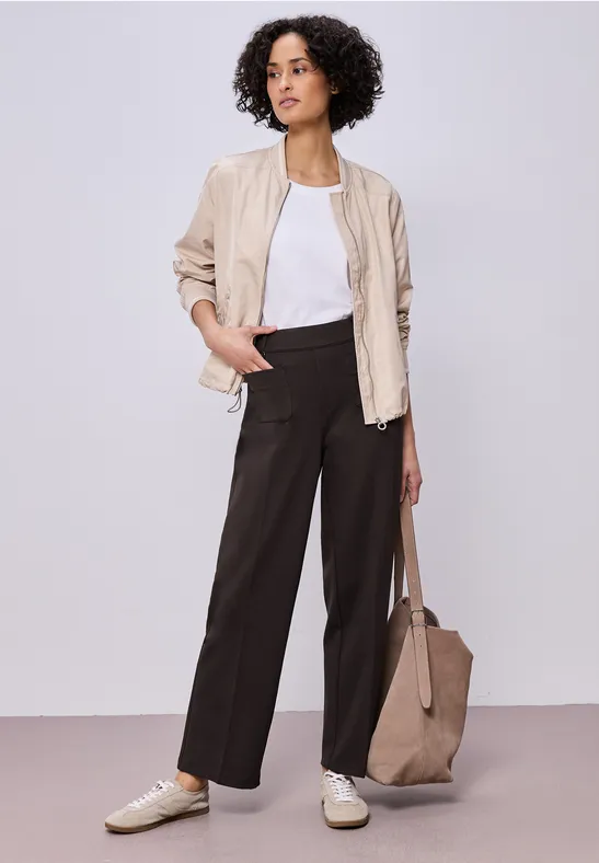 Spodnie z prostymi nogawkami espresso brown