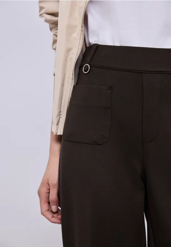 Spodnie z prostymi nogawkami espresso brown