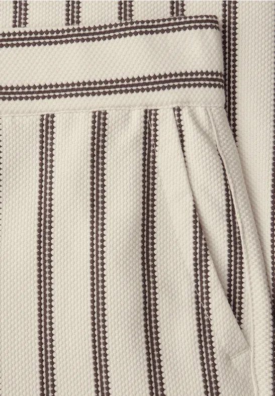 Wide Leg Hoseim Casual Fit mit Streifen soft beige