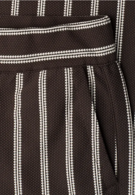 Wide LegPantalon casual fit à rayures espresso brown