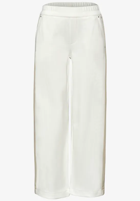 Wide Leg Hose mit Gallonstreifen off white