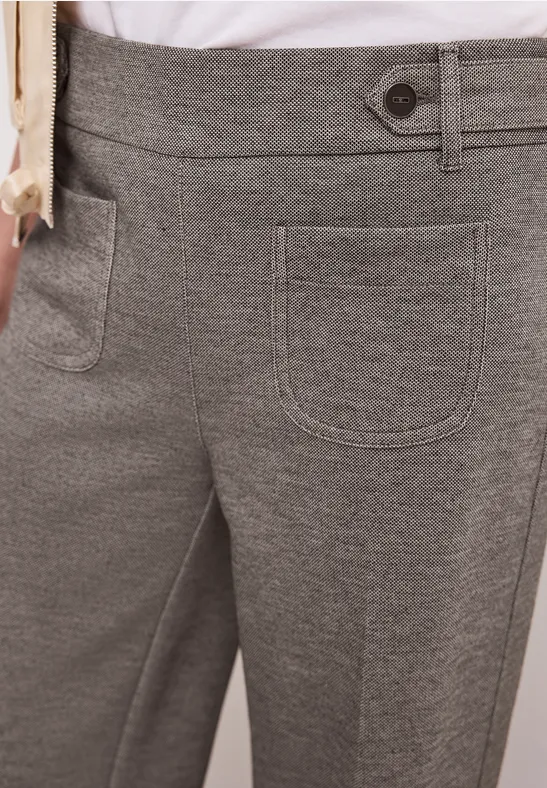 Wide Leg Hose mit Knopfdetails espresso brown