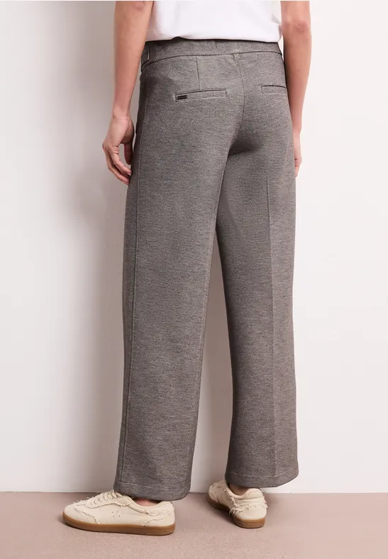 Wide Leg Hose mit Knopfdetails espresso brown