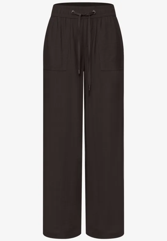 High Waist Wide Leg Hose im Loose Fit espresso brown