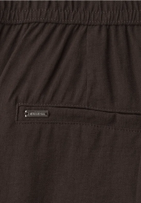 High Waist Wide Leg Hose im Loose Fit espresso brown