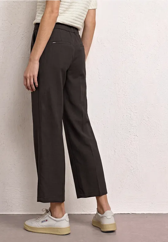 Straight Legs broek met riemdetails espresso brown