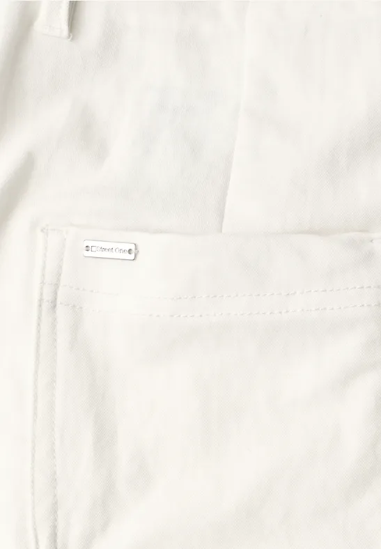 High Waist Barrel Leg Hose im Casual Fit off white