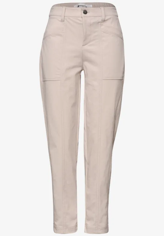 High Waist Barrel Leg Hose im Casual Fit clay sand