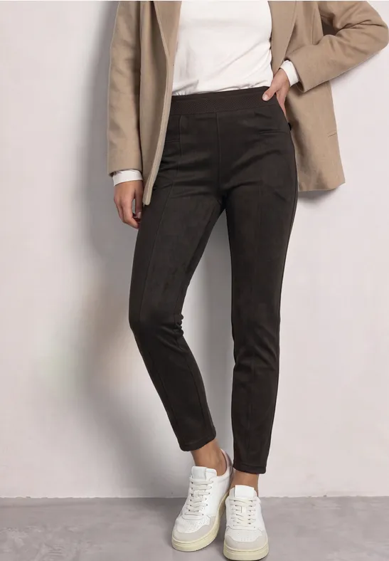 Street One High Waist Skinny Leg broek van velours HOPE
