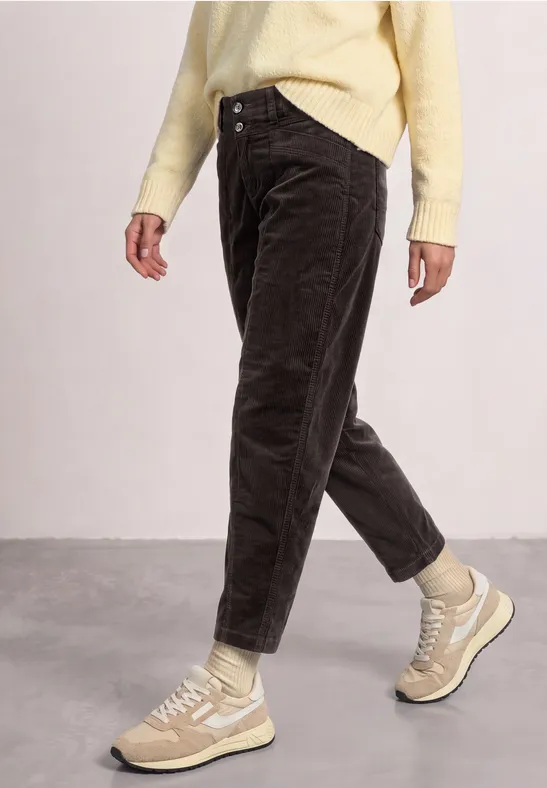 Street One Barrel Leg broek van ribstof – Loose Fit KARLIE