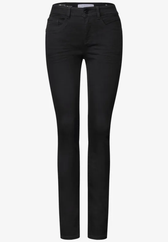 Schwarze Slim-Fit-Jeans mit Five-Pocket-Stil