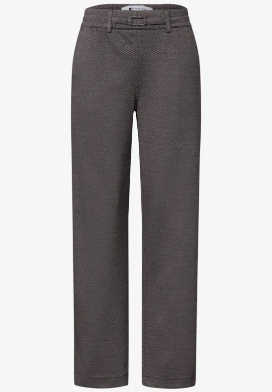 Graubraune Hose mit geradem Schnitt und klassischem Bund