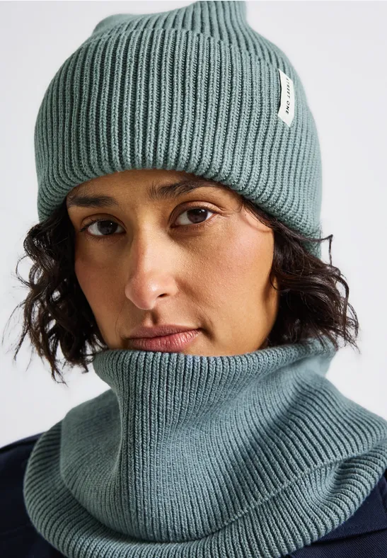 Bonnet en tricot côtelé sterling blue