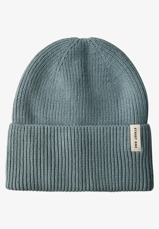 Bonnet en tricot côtelé sterling blue