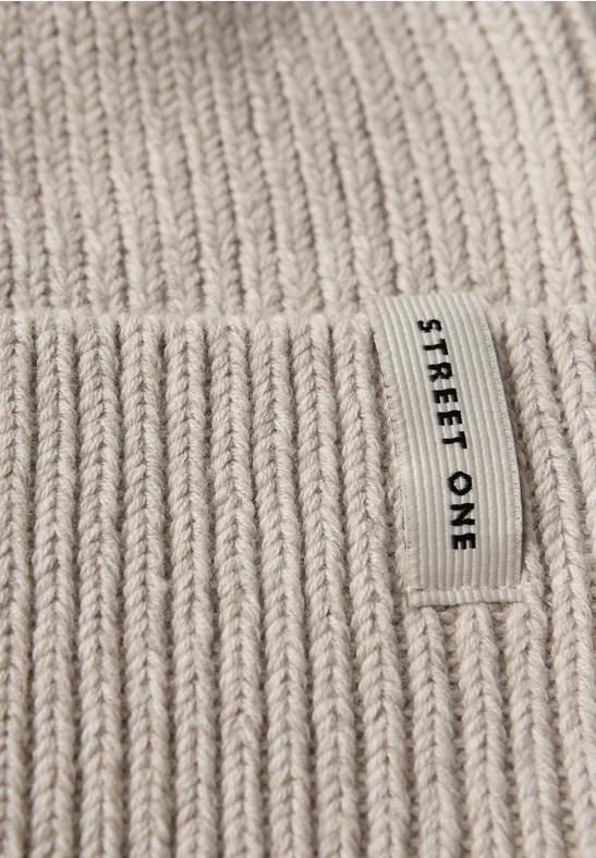 Bonnet en tricot côtelé oak beige melange