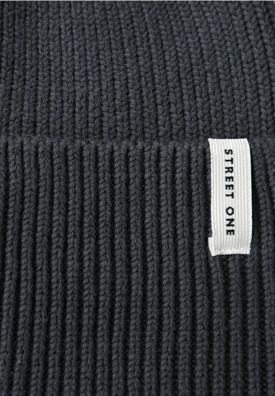 Bonnet en tricot côtelé Obsidian Blue